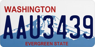 WA license plate AAU3439
