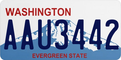 WA license plate AAU3442