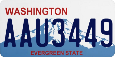 WA license plate AAU3449