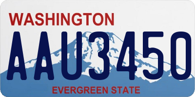 WA license plate AAU3450