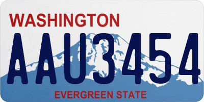 WA license plate AAU3454