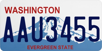WA license plate AAU3455