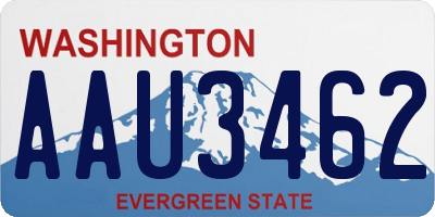 WA license plate AAU3462