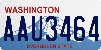 WA license plate AAU3464