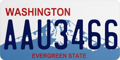 WA license plate AAU3466