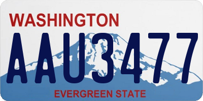 WA license plate AAU3477