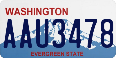 WA license plate AAU3478