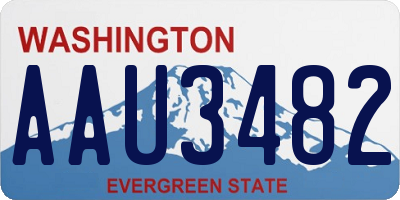 WA license plate AAU3482
