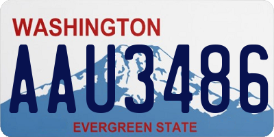 WA license plate AAU3486