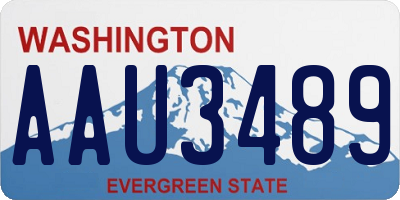 WA license plate AAU3489
