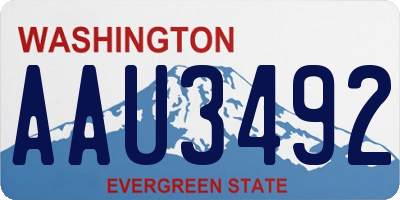 WA license plate AAU3492