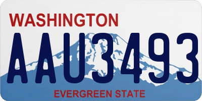 WA license plate AAU3493