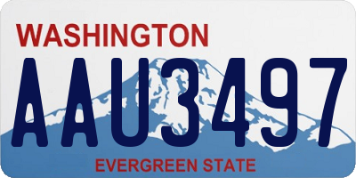 WA license plate AAU3497
