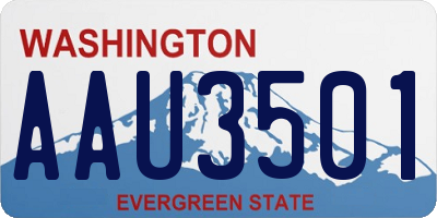 WA license plate AAU3501