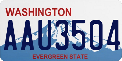 WA license plate AAU3504