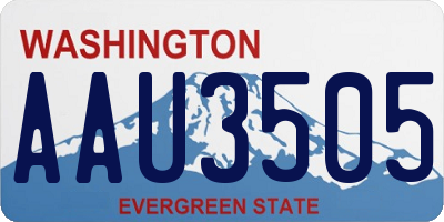 WA license plate AAU3505