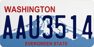 WA license plate AAU3514