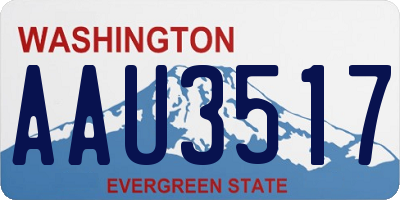 WA license plate AAU3517