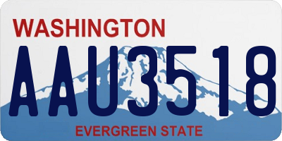WA license plate AAU3518