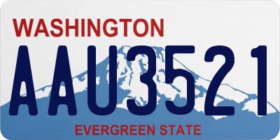 WA license plate AAU3521