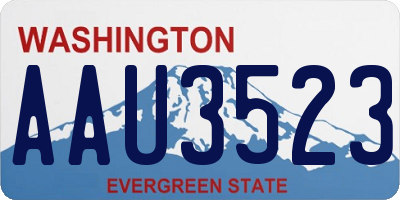 WA license plate AAU3523