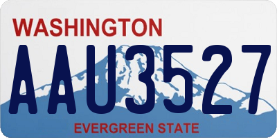 WA license plate AAU3527