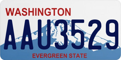 WA license plate AAU3529