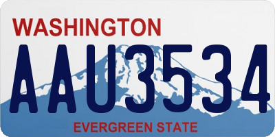 WA license plate AAU3534