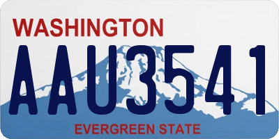 WA license plate AAU3541