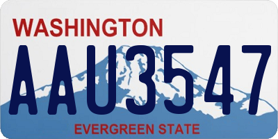 WA license plate AAU3547