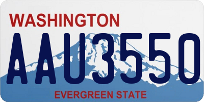 WA license plate AAU3550