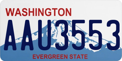 WA license plate AAU3553
