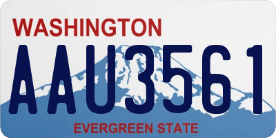 WA license plate AAU3561