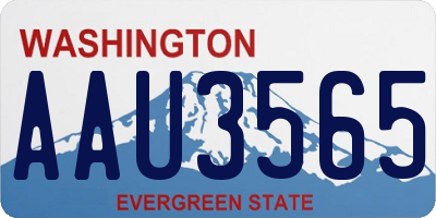 WA license plate AAU3565