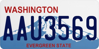 WA license plate AAU3569