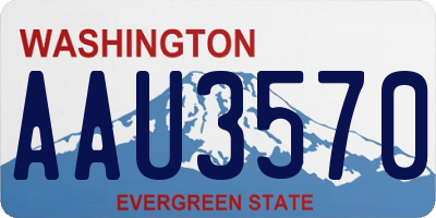 WA license plate AAU3570