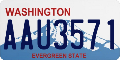 WA license plate AAU3571
