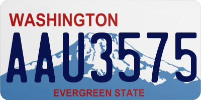 WA license plate AAU3575