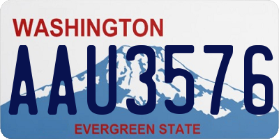 WA license plate AAU3576