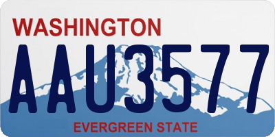 WA license plate AAU3577