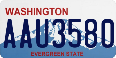 WA license plate AAU3580