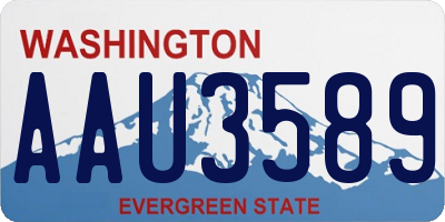 WA license plate AAU3589