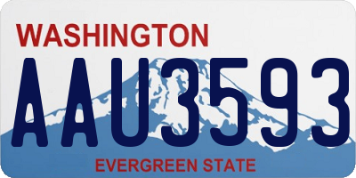 WA license plate AAU3593