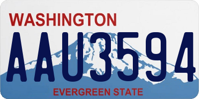 WA license plate AAU3594