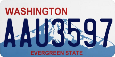 WA license plate AAU3597
