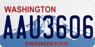 WA license plate AAU3606