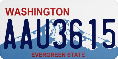 WA license plate AAU3615