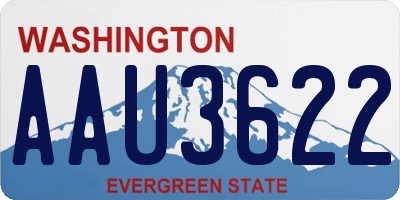 WA license plate AAU3622