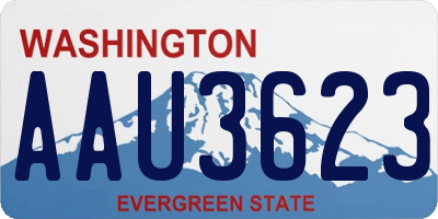 WA license plate AAU3623