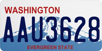 WA license plate AAU3628